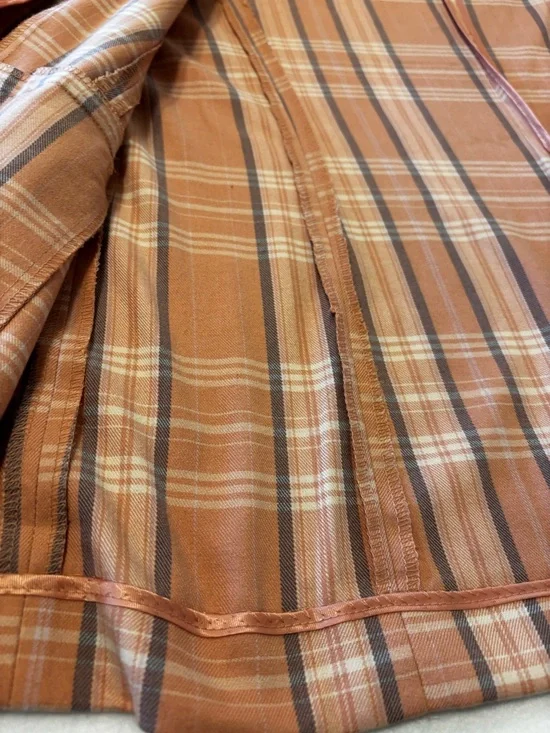 LC Lauren Conrad Plaid Blazer XL Rust Orange Oversized Spring Jacket - Picture 7 of 8